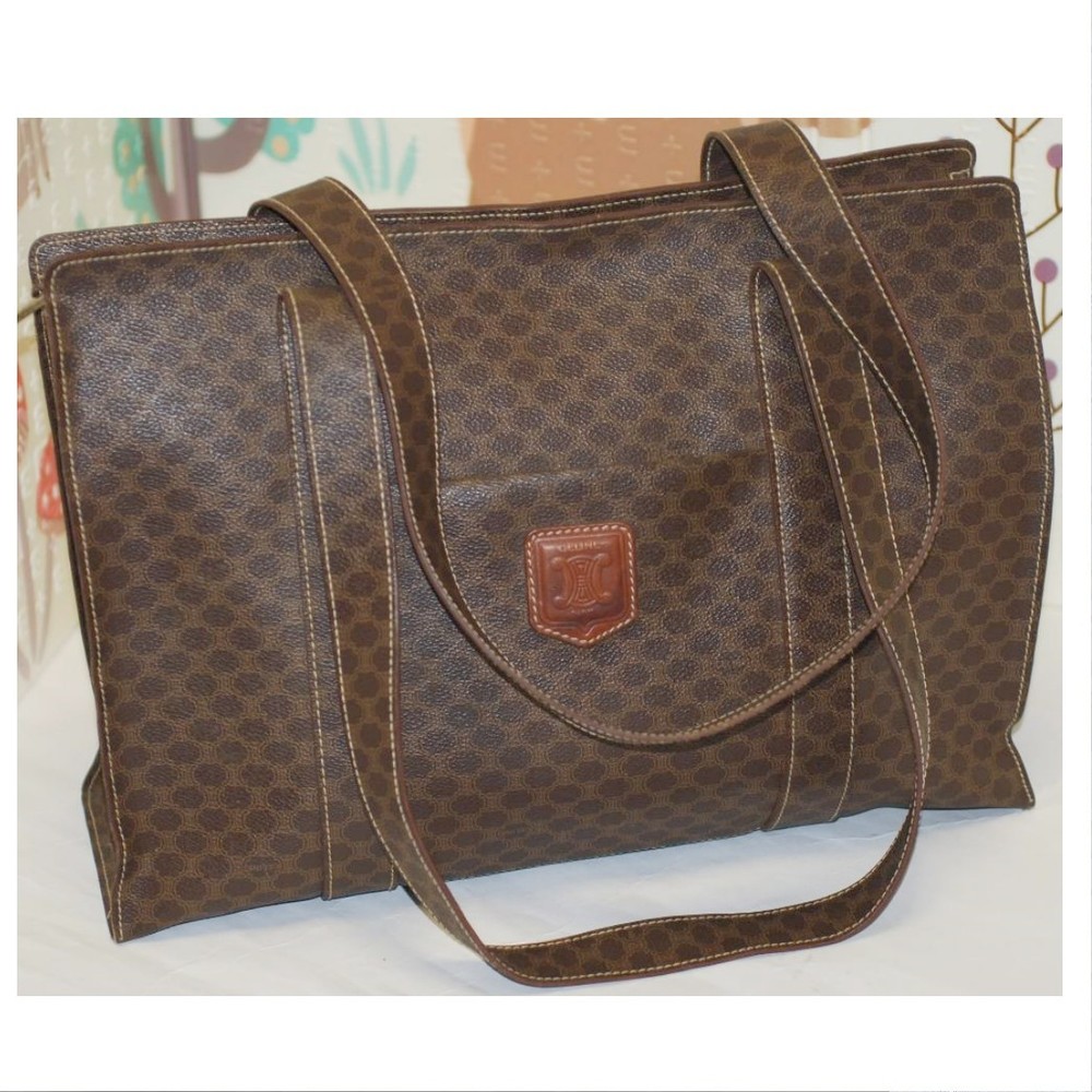 Celine Shoulder Tote Bag Macadam Pattern Black - image 1